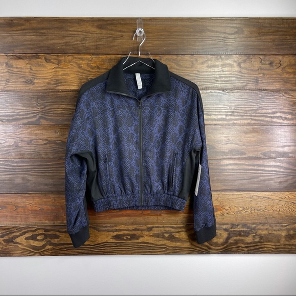 Athleta Brooklyn Track Bomber Print Jacket New Size XXS - Picture 2 of 6